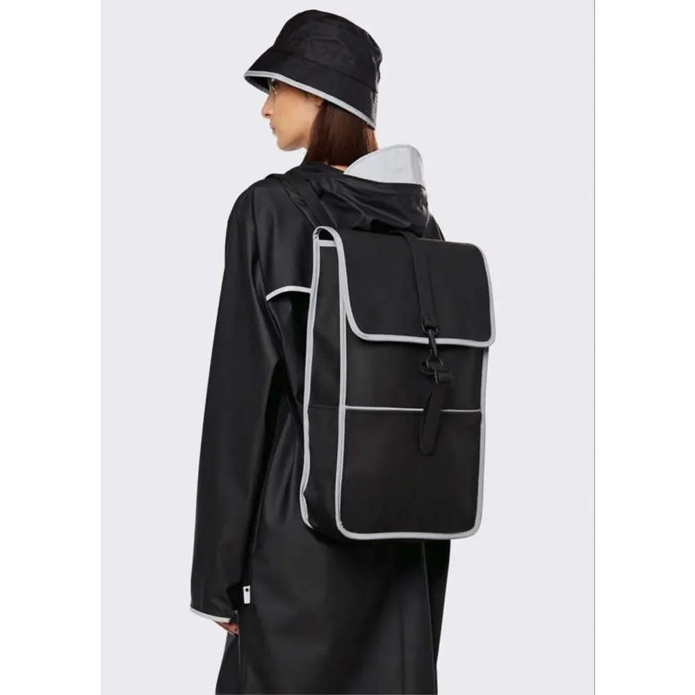 RAINS Reflective Backpack Black